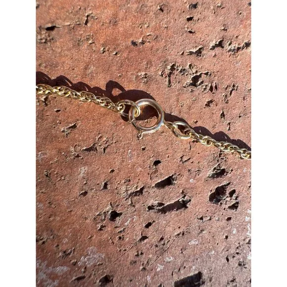Handmade Gold Filled Over Sterling Silver & Multi Stone Inlay Pendant Necklace